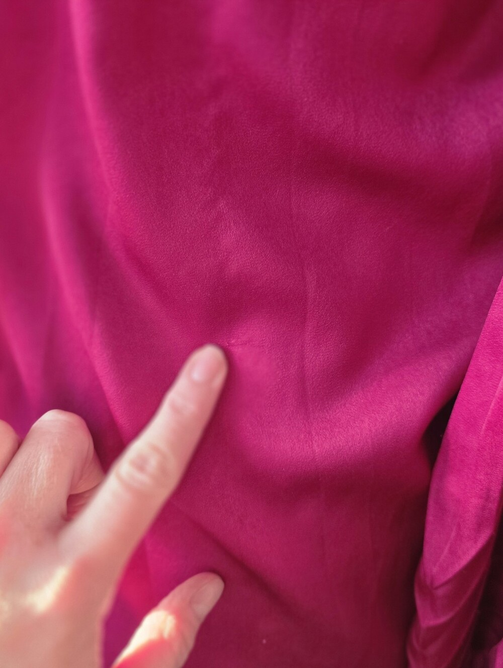 Umgee Magenta Pleated Sleeve Neck Tie Blouse V-Neck Boho Peasant Top Pink Small - Picture 5 of 8
